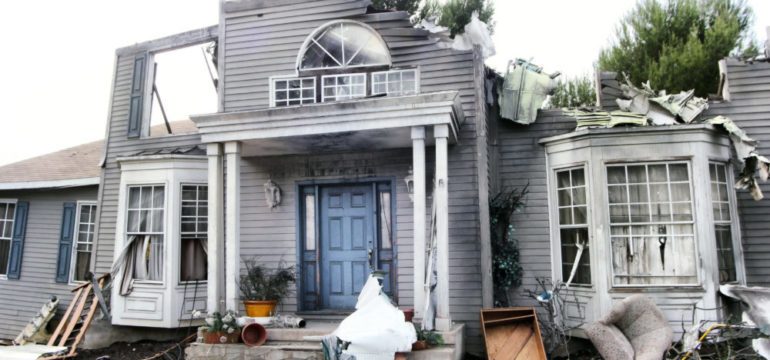 House damaged by a storm.