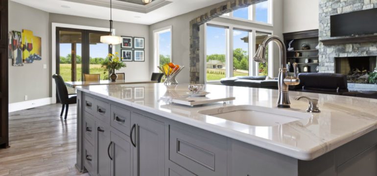 Luxury kitchen and living area are the rooms to focus on when selling a home.