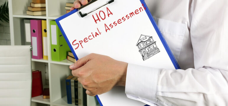 Conceptual photo about Homeowner Association HOA Special Assessment with written phrase.